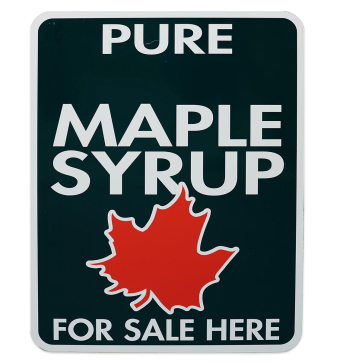 Metal Pure Maple Syrup sign - 18" X 24"