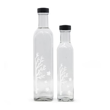 Marasca 500 ML Etched Glass with white Cap