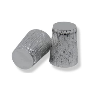 Silver pleated foil capsules - Size 29X55mm - No heat required