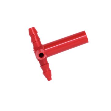 Long female Tee-Plug. 50/50 dead end left and right - 5/16" - Red