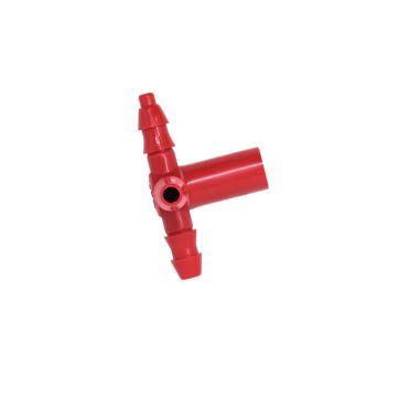 RED FEMALE TEE-PLUG BLOCKED 3/16