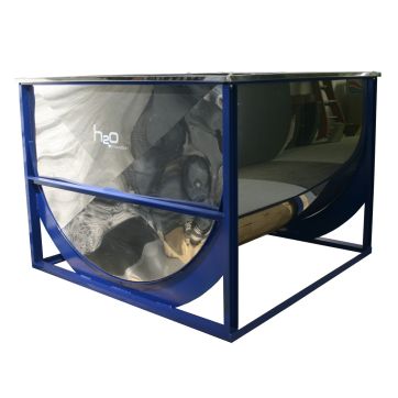 Stainless steel tank 48" X 96" X 48" ext. with 3" raised frame. 2" drain  -  700 US gal.