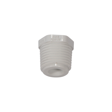 White PVC SCH40 reducing bushing (MPT X FPT) - 1" X 1/2"