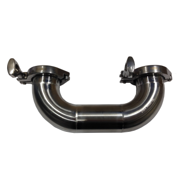 Pan transfer 2" tri-clamp (from flat pan to flat pan), clamps and o-rings included