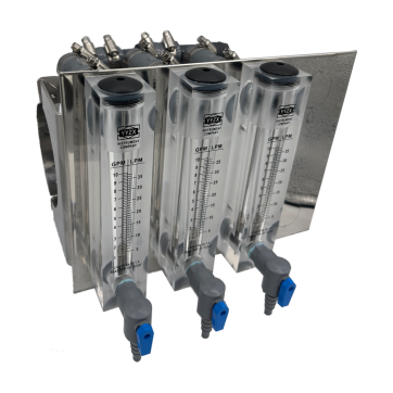 3x Flowmeters in kit with support