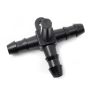 Tee with plug, compatible with 4715 stubby - 5/16" - Black